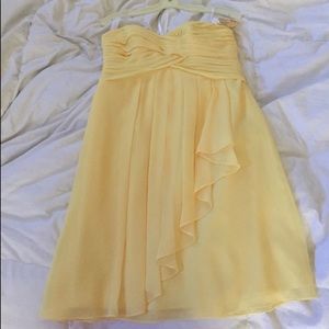 Short Crinkle Chiffon Dress with Front Cascade